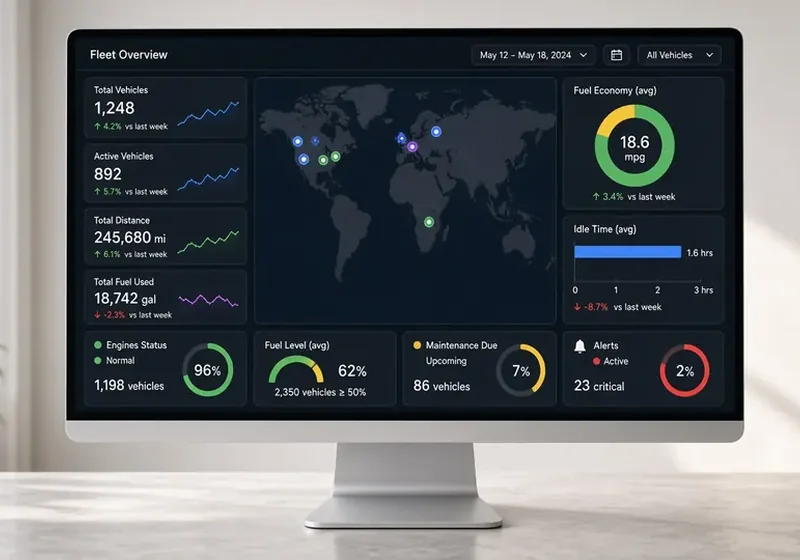 School bus operations dashboard with fleet overview