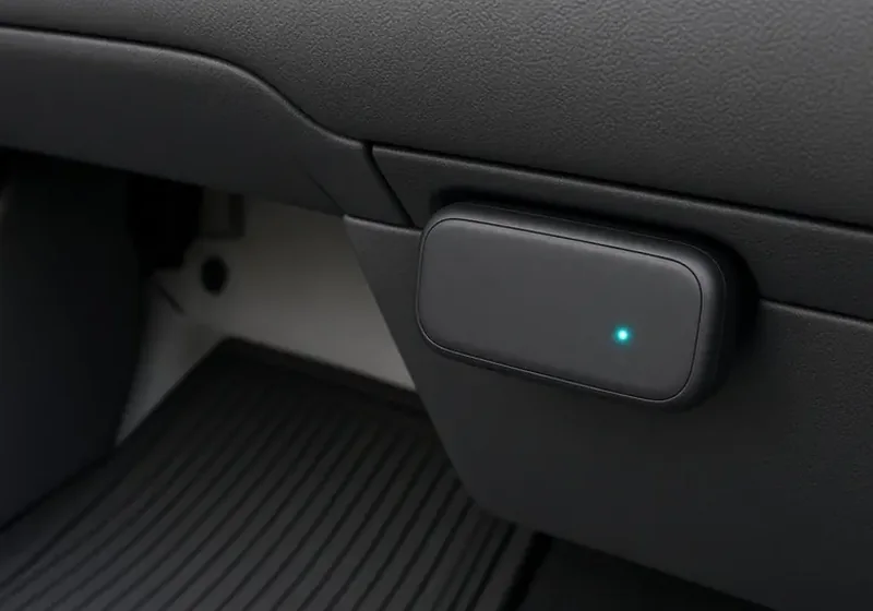 School bus GPS device installed in the bus dashboard